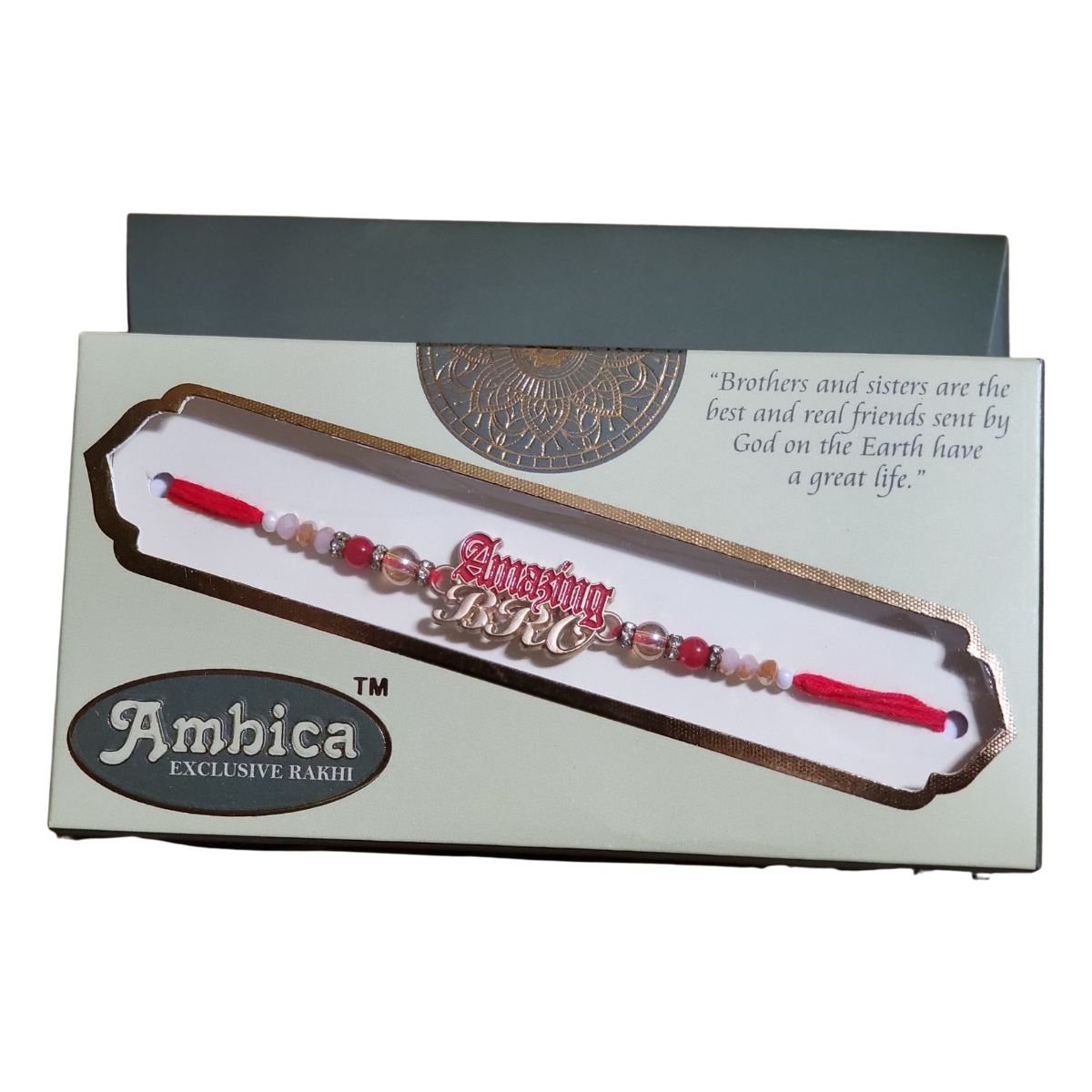 Amazing Bro Beautiful Rakhi Red Thread - Rakhi | Desimart