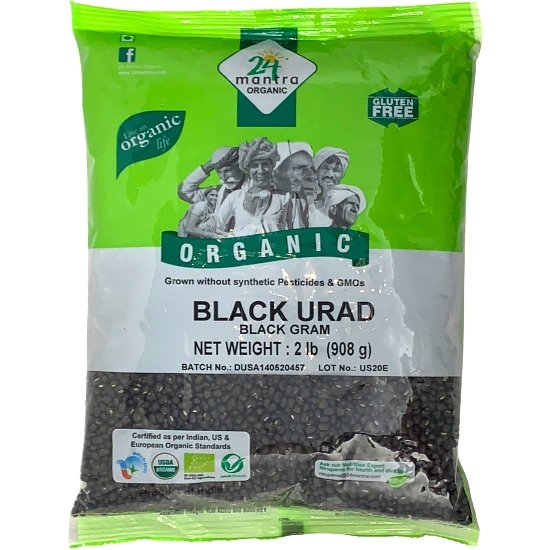 24 Mantra Organic Black Urad Black Gram - Dals & Beans | Desimart