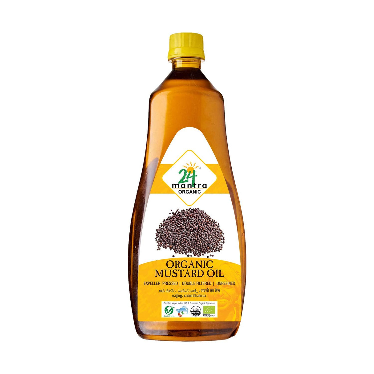 24 Mantra Organic Mustard Oil Double Filtered 1000ml - Ghee & Oil | Desimart
