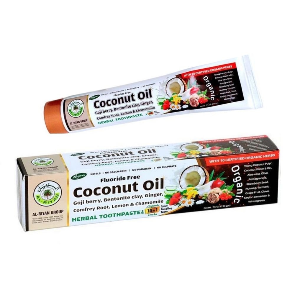 AL Riyan Coconut Oil Toothpaste Organic Fluoride Free 7.5oz - Singh Cart