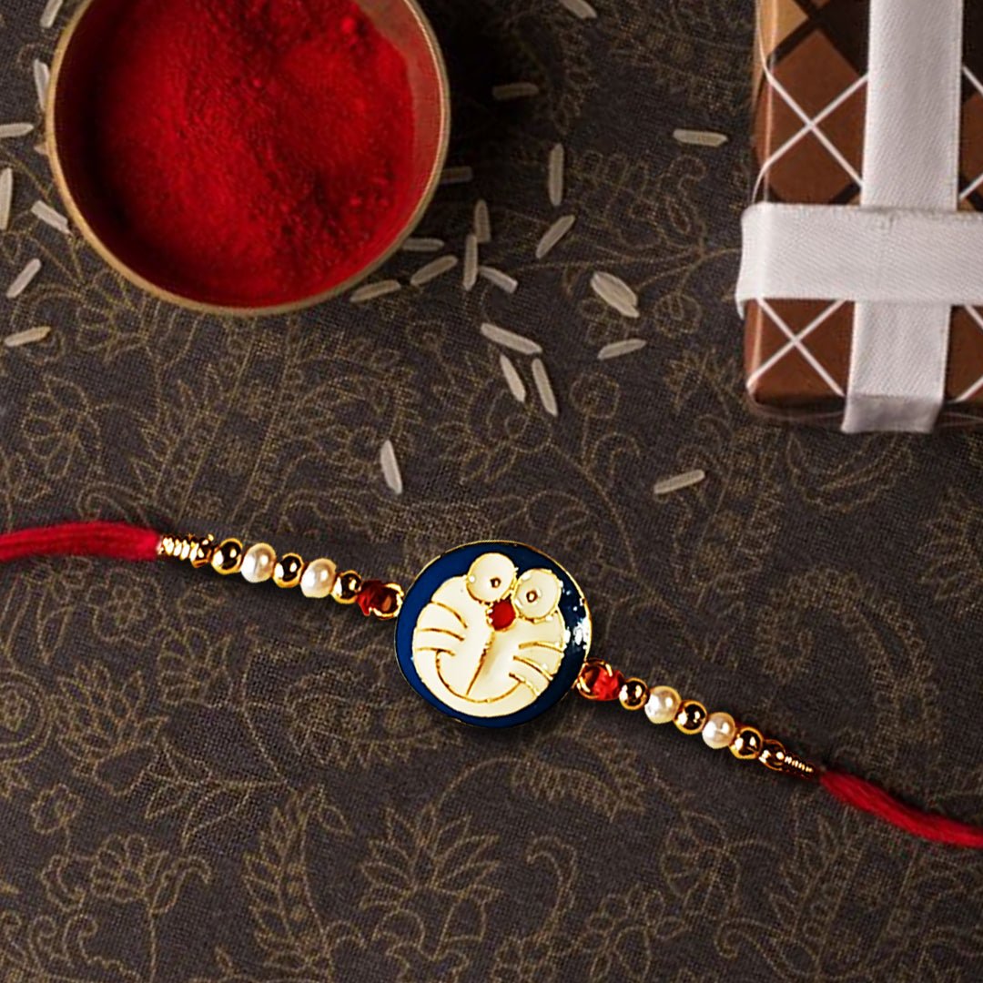 Beautiful Hand Made Caty Face Rakhi For Kids - Rakhi | Desimart