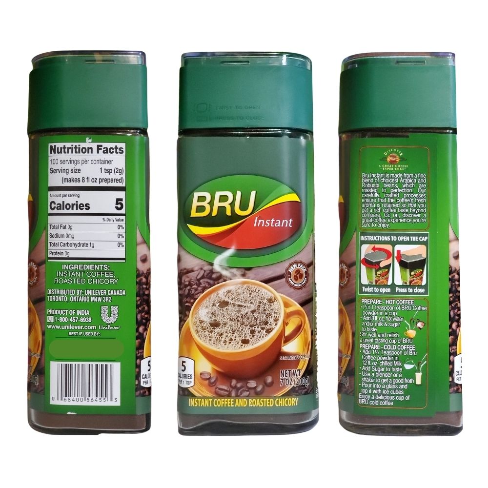 Bru Instant Coffee and Roasted Chicory 7oz (200g) - Tea & Coffee | Desimart