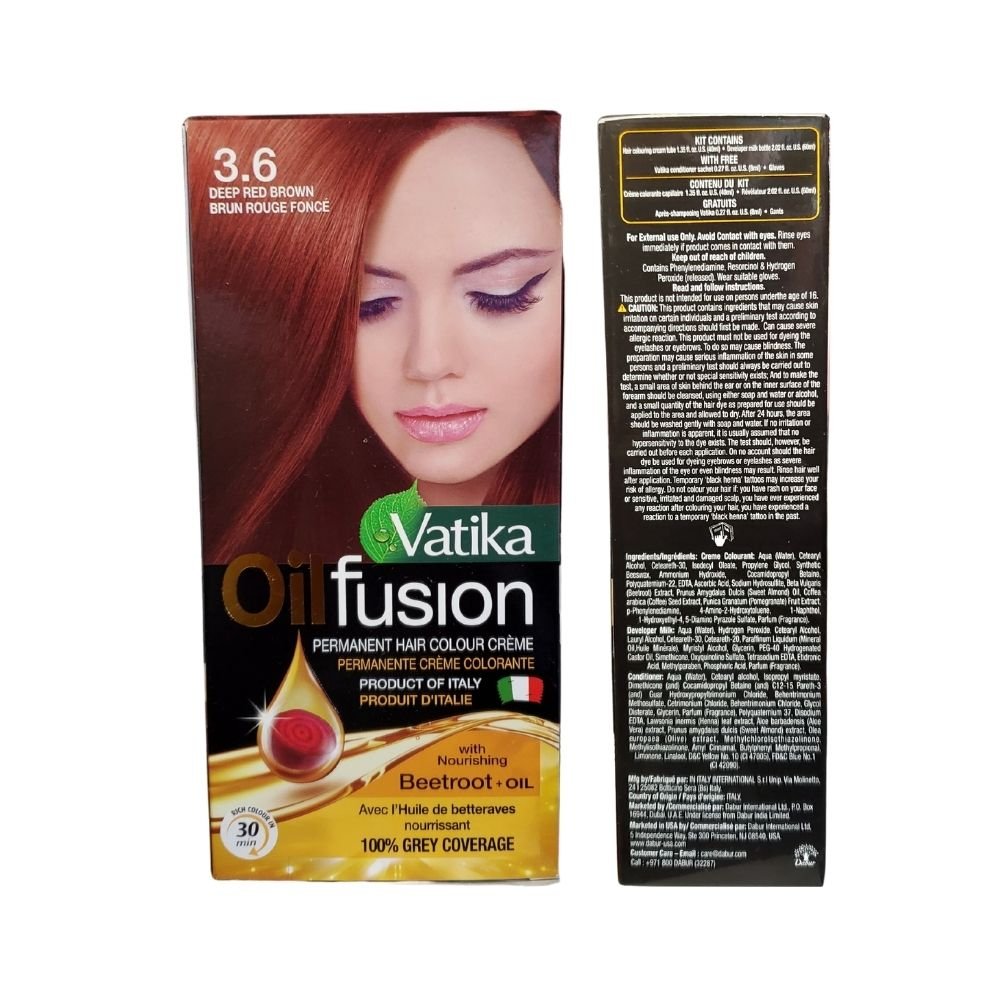 Dabur Vatika Oilfusion Permanent Hair Colour Creme (1.0) Blue Black 100ml - Singh Cart