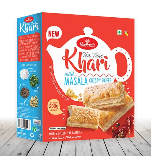 Haldiram's Khari Mild Masala Crispy Puffs 7 OZ (200 Grams) - Namkeen & Savoury Snacks | Desimart