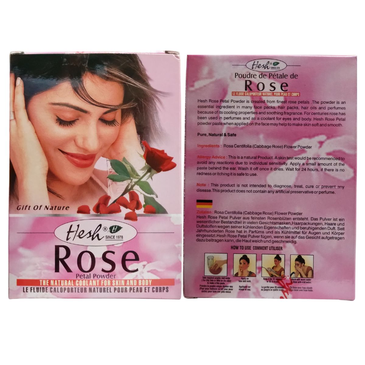 Hesh Rose Petals Powder Natural Coolant For Skin 100g - Face Pack | Desimart