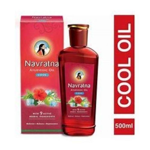 Himani Navratna Hair Oil 100% Herbal Cool 500ml (16.9oz) - Hair Care | Desimart