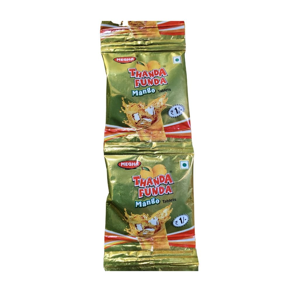 Megha Thanda Funda Mango Tablets Chatpata 10 Pouches - Candy | Desimart