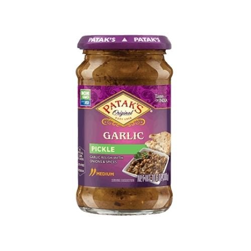 Pataks Garlic Pickle Garlic Relish With Onions & Spices Medium 10.6oz - Pickles & Chutney | Desimart
