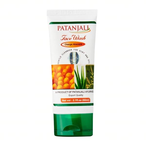 Patanjali Orange Aloevera Face Wash For Dirt & Oil 60ml (2.1 fl.oz) - Face Care | Desimart