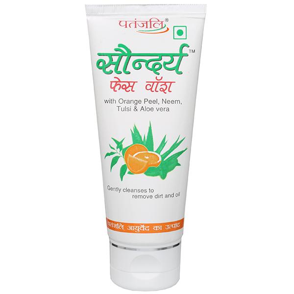 Patanjali saundarya Face Wash With Orange Peel, Neem, Tulsi & Aloe Vera 60g (2.11oz) - Face Care | Desimart
