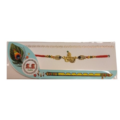 Rakhi Krishan Bhagwan Chain Golden Colour Beautiful Rakhis - Singh Cart