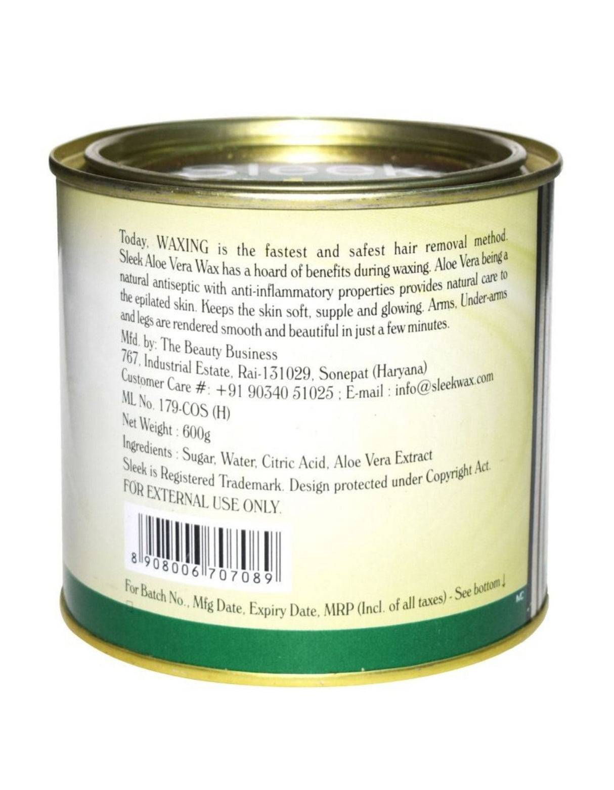 Sleek Aloe Vera Wax Rejuvenate The Skin On Waxing 600g (21.16oz) - Singh Cart