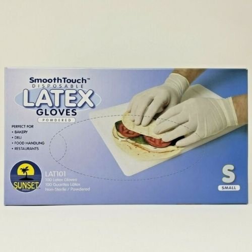 Sunset SmoothTouch Disposable Latex Gloves Powdered Non-Sterile (Small) 100 pcs - Health Plus | Desimart