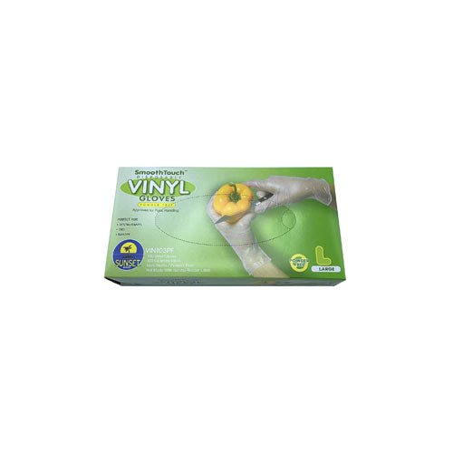 Sunset SmoothTouch Disposable Vinyl Gloves Non-Sterile Powdered (Large) 200 pcs - Health Plus | Desimart
