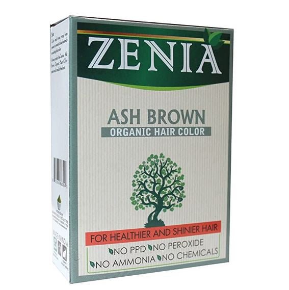 Zenia Ash Brown Organic Henna Hair Color No Amonia, No Chemicals 100g(3.5oz) - Hair Care | Desimart