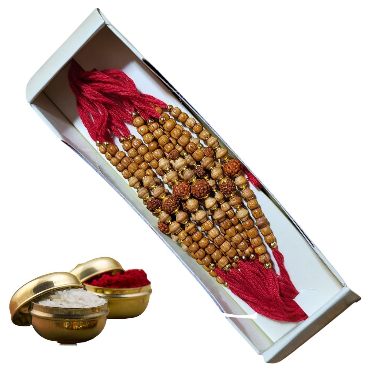 Beautiful Colorful Rakhi Red Thread
