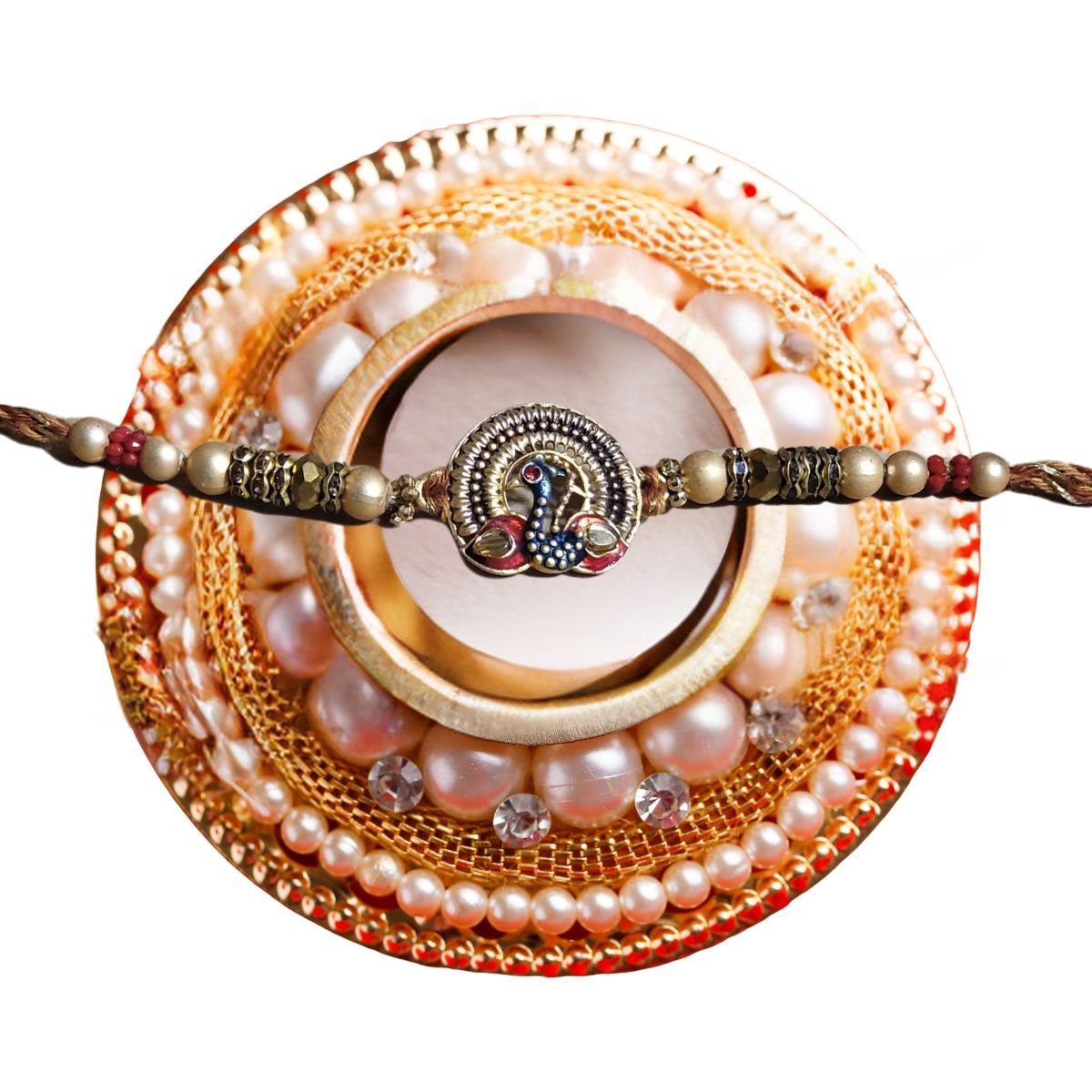 Beautiful Peacock Rakhi Multicolor Thread - Rakhi | Desimart