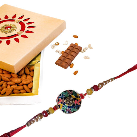 Colorful Round Rakhi Red Thread - Rakhi | Desimart