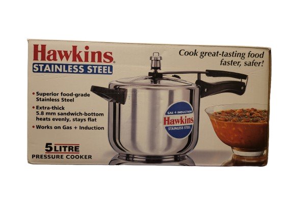 Hawkins Stainless Steel Cooker Pressure Cooker 5 Litre - utencils | Desimart