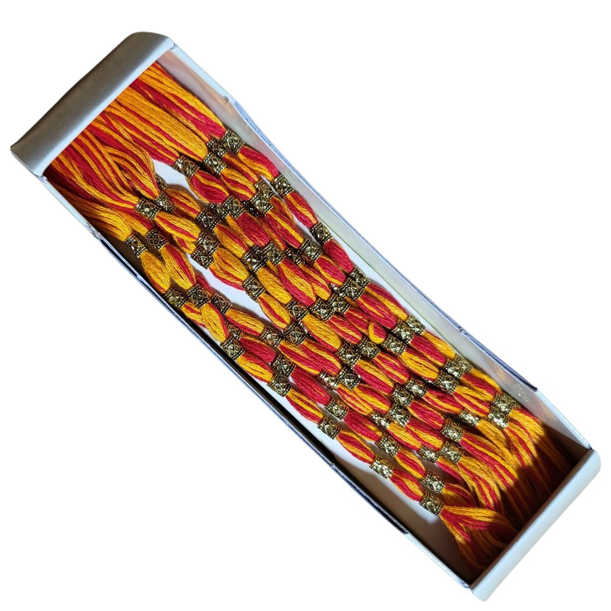 Red Yellow Thread Combination Rakhi - Rakhi | Desimart