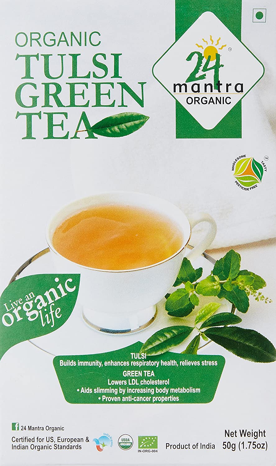 24 Mantra Organic Tulsi Green Tea - Tea & Coffee | Desimart