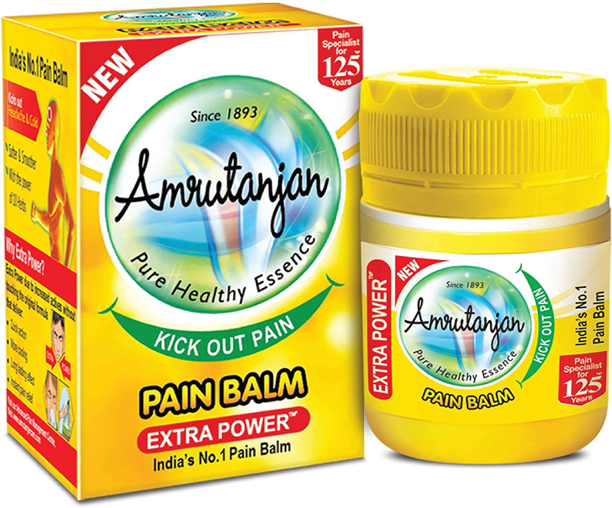 Amrutanjan Pain Balm Extra Power Ayurvedic Remedy 8 ml - Health Plus | Desimart