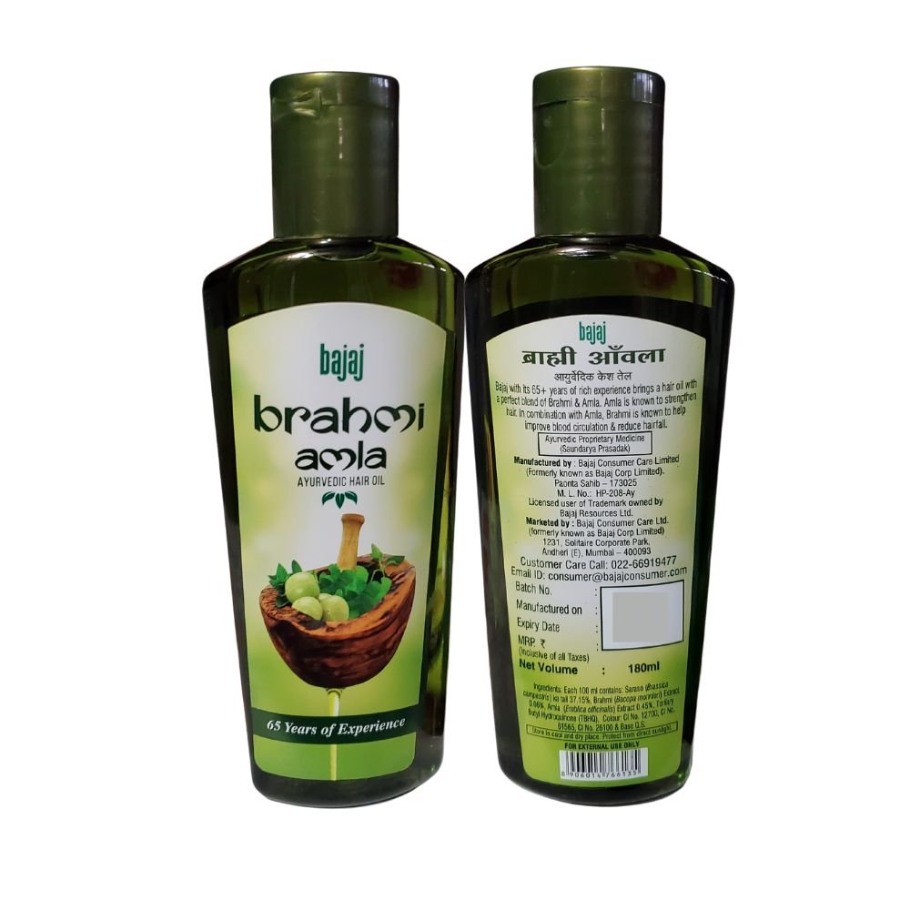 Bajaj Brahmi Amla Ayurvedic Hir Oil 180ml - Hair Oil | Desimart