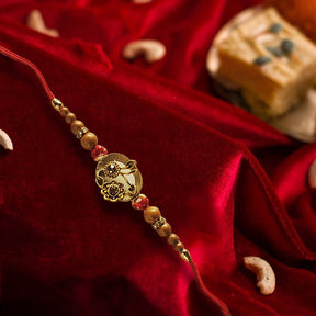 Beautiful Hand Made Rakhi With Golden Finish - Rakhi | Desimart