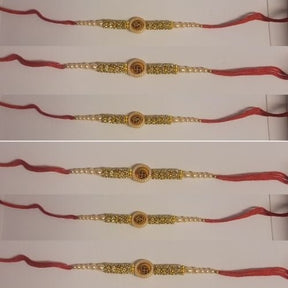 Beautifully Crafted Hand made Rakhi With OOM (3 Pieces) - Rakhi | Desimart
