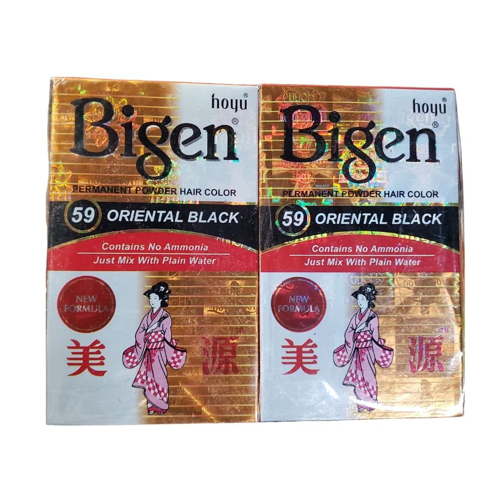 Bigen Oriental Black 59 Powder Hair Colour 6g Each (Pack Of 3) - Hair Colour | Desimart