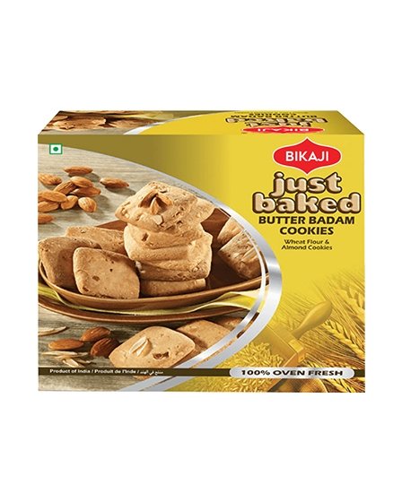 Bikaji Butter Badam Cookies (Wheat Flour & Almond Cookies) 360 gm - Cookies & snacks | Desimart