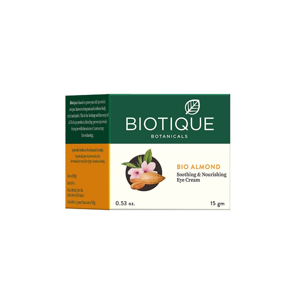 Biotique Advanced Ayurveda Bio Almond Eye Cream 15g - Face Care | Desimart