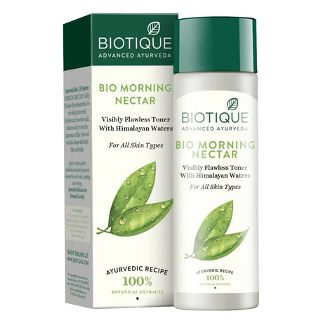 Biotique Advanced Ayurveda Bio Morning Nectar Visibly Flawless Toner 120ml - Face Care | Desimart