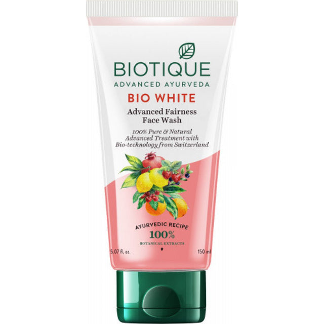 Biotique Advanced Ayurveda Bio White Advanced Fairness Face Wash 150ml - Face Care | Desimart