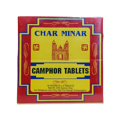 Char Minar Camphor Tablets 200g (7.05oz) For Religious Use Only - Incense & Dhoop | Desimart
