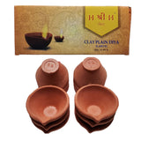 Clay Plain Diya Medium Diyas For Diwali Pooja Decoration (12 Pieces) - Singh Cart