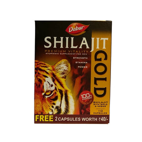 Dabur Shilajit Gold Capsules Ayurvedic Supplement For Men 10 Capsules - Health Plus | Desimart