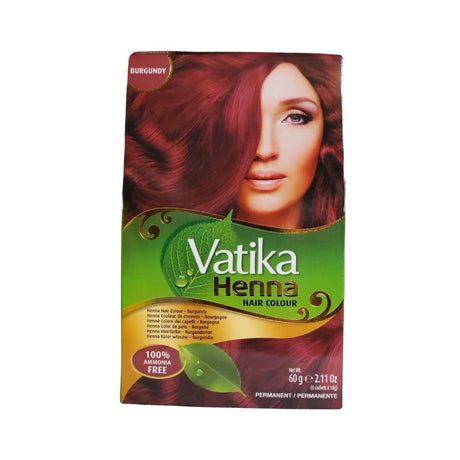 Dabur Vatika Henna Burgundy Hair Colour Amonia Free 60g - Hair Care | Desimart