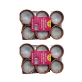 Decorative Hand Made Clay Diyas With Wax For Diwali Pooja Decoration (Set of 6) - Singh Cart