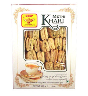 Deep Methi Khari Puffed Pastry 14 OZ (400 Grams) - Namkeen & Savoury Snacks | Desimart