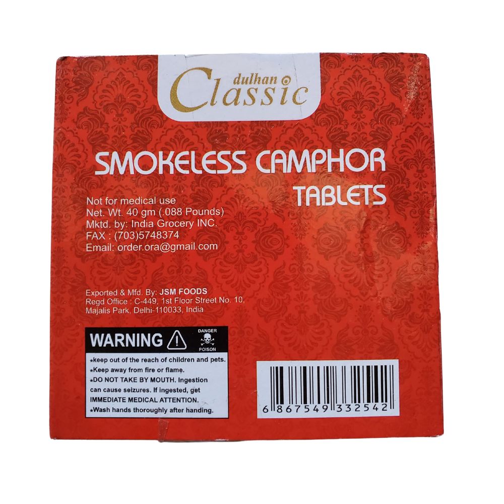 Dulhan Classic Smokeless Camphor Tablets 64 Pieces 400g - Singh Cart