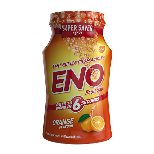 Eno Orange Fast Relief From Acidity Fruit Salt 100g (3.5oz) - Health Plus | Desimart