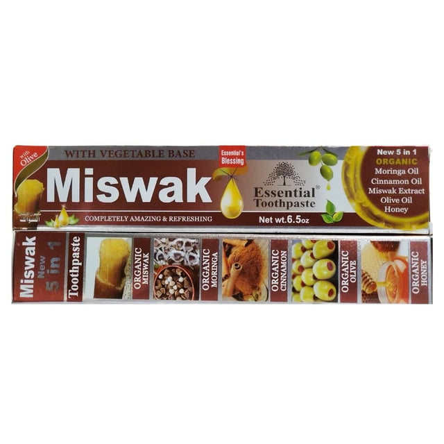 Essential Miswak Toothpaste Organic Vegan Fluoride Free 6.5oz - Toothpaste | Desimart