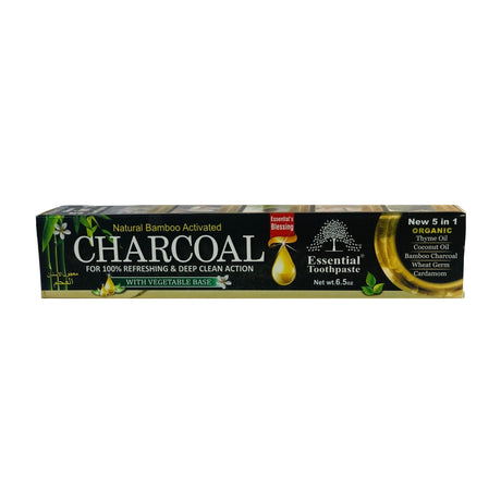 Essential Charcoal Toothpaste Organic Vegan Fluoride Free 6.5oz - Oral care | Desimart