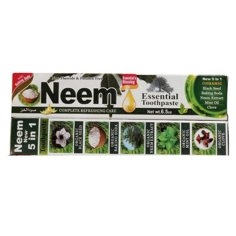 Essential Neem Toothpaste 100% Fluoride Free Vegan 6.5oz - Oral care | Desimart