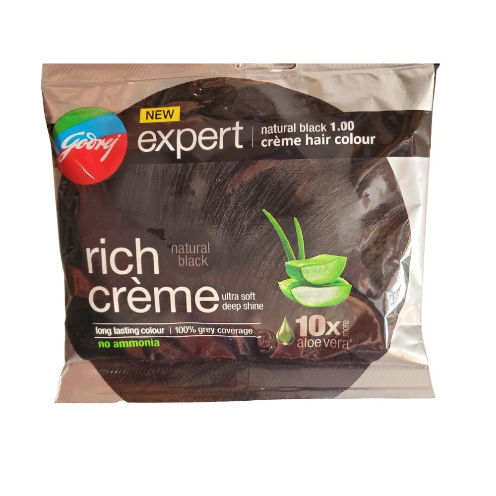 Godrej Expert Natural Black Powder Hair Colour 24g (0.85oz) - Singh Cart