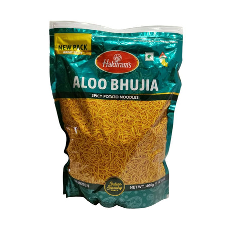 Haldirams Aloo Bhujia Namkeen Spicy Potato Noodles 400g (14.12oz) - Namkeen & Savoury Snacks | Desimart