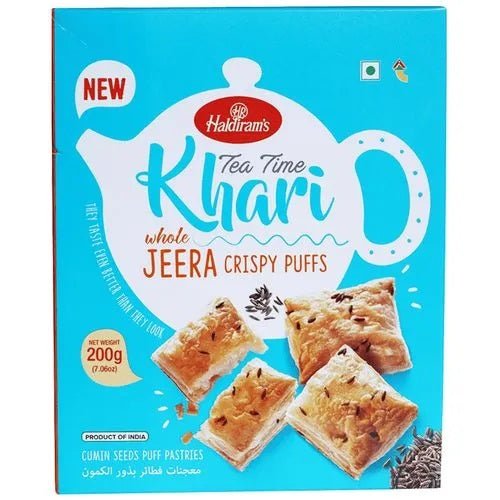 Haldiram's Khari Whole Jeera Crispy Puffs 7 OZ (200 Grams) - Namkeen & Savoury Snacks | Desimart