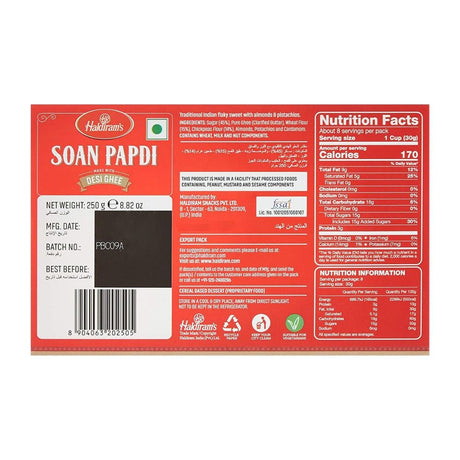 Haldirams Soan Papdi Classic Made With Desi Ghee 250g - Singh Cart
