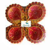 Hand Made Clay Diyas for Diwali, Pooja (Set of 4) - Singh Cart